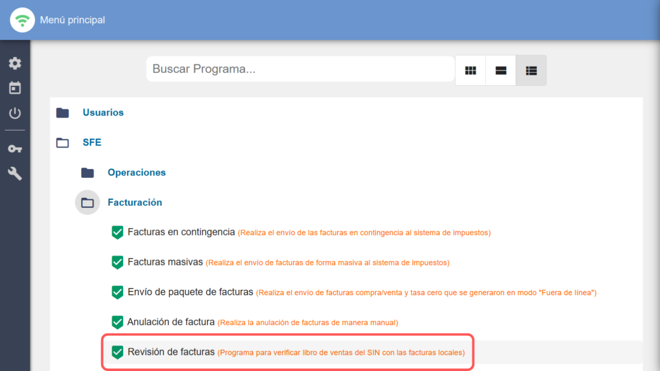 Revisión de facturas (Programa para verificar libro de ventas del SIN con las facturas locales)