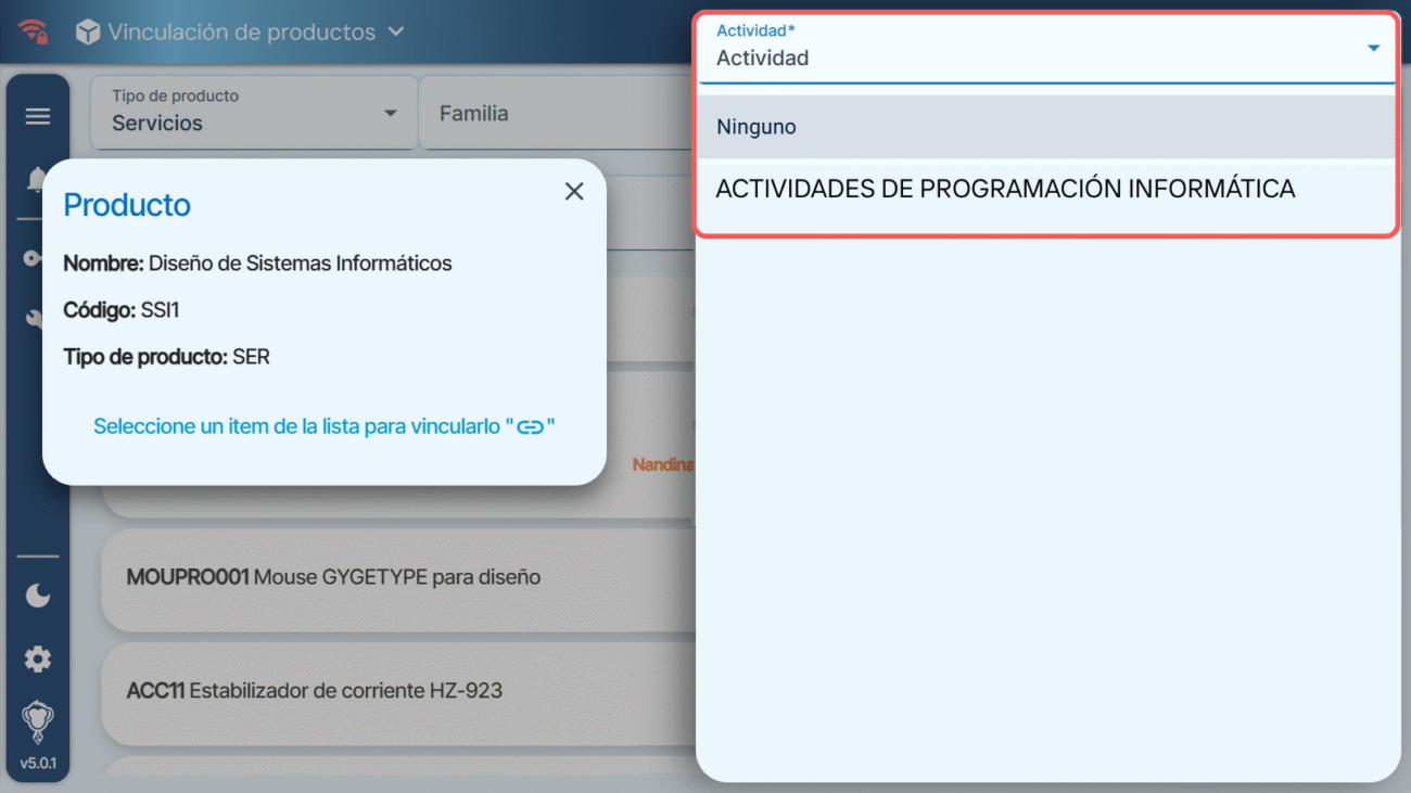 Vinculación de productos