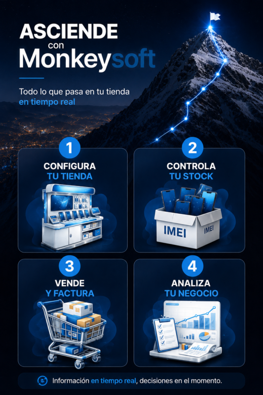 Asciende con Monkeysoft - Sistema para tiendas de celulares y accesorios