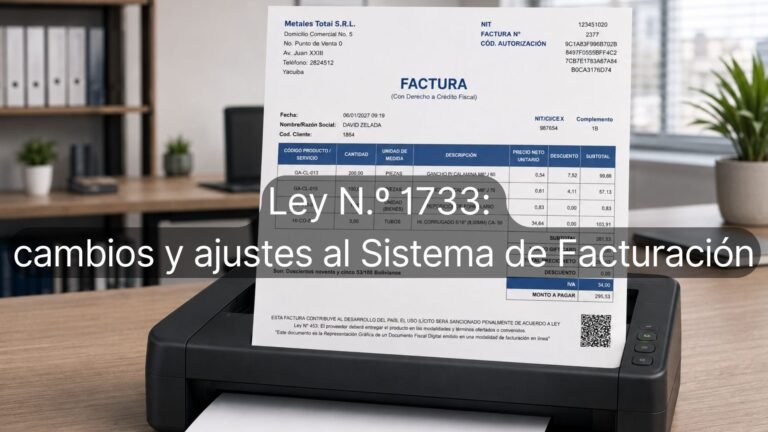 Ley N.º 1733 cambios y ajustes al Sistema de Facturación